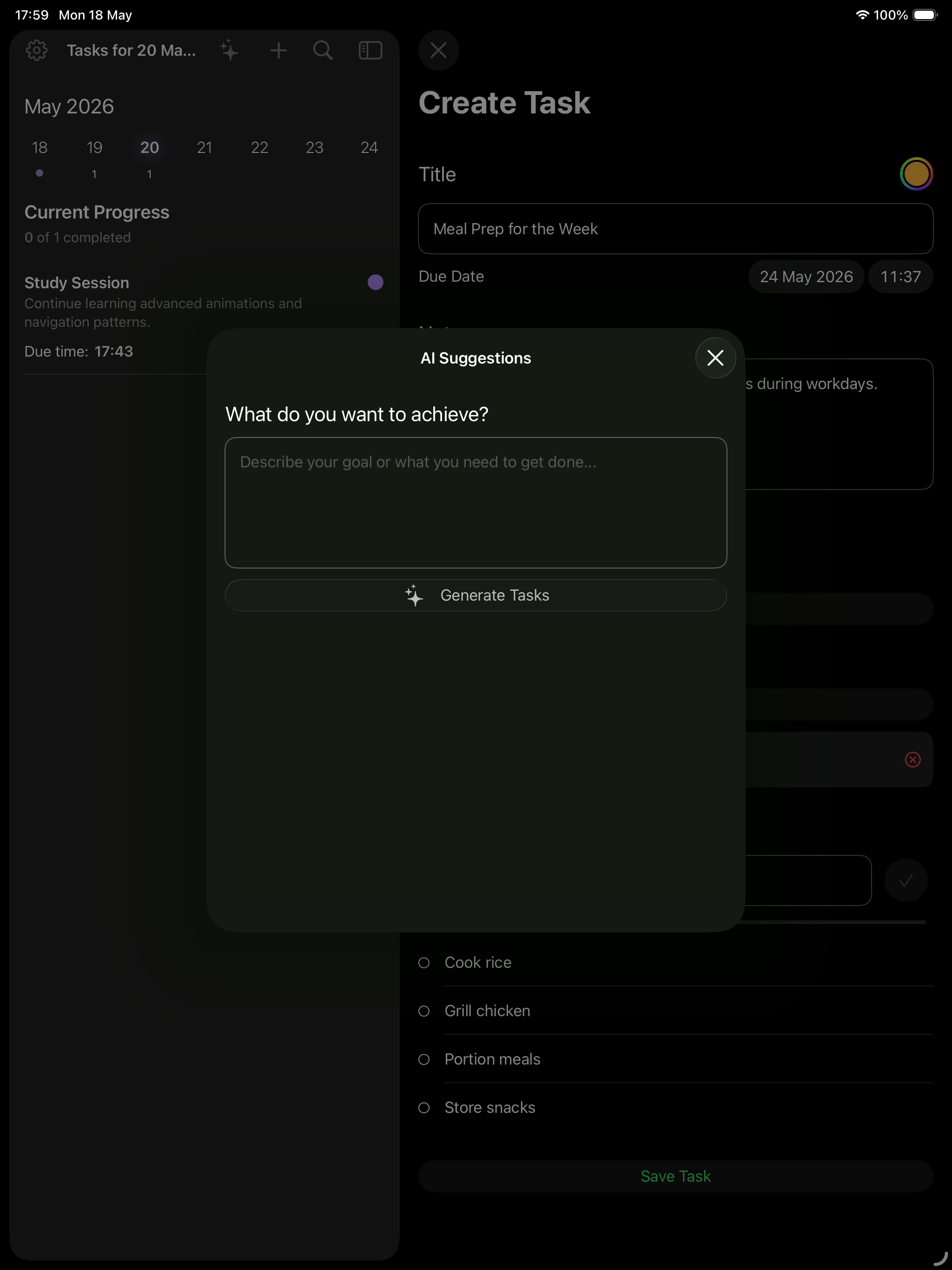 AI Suggestions on iPad